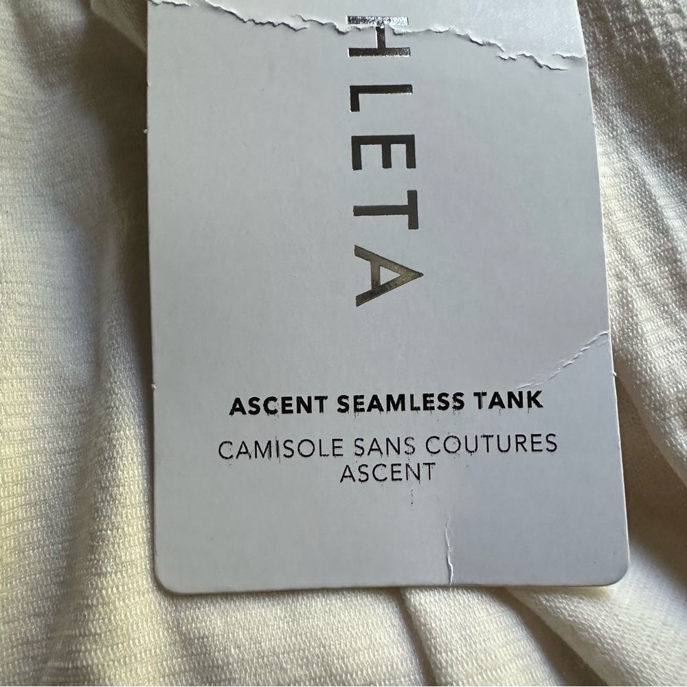 Athleta Ascent Seamless‎ Tank Off White NWT Size Small - Picture 3 of 5